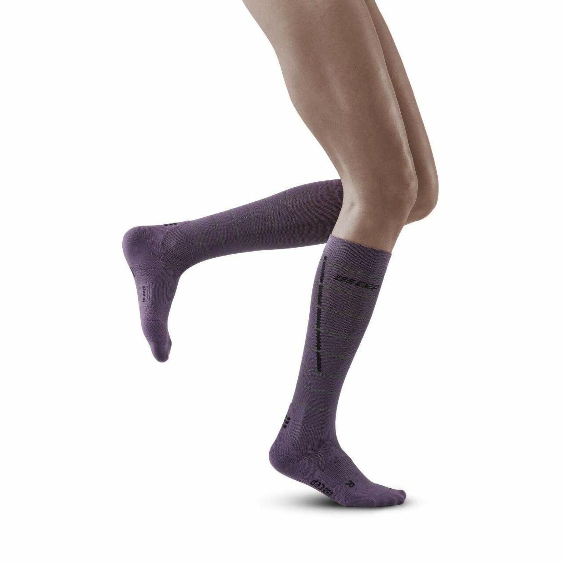 CEP WOMEN Compression Reflective Tall Socks, purple
