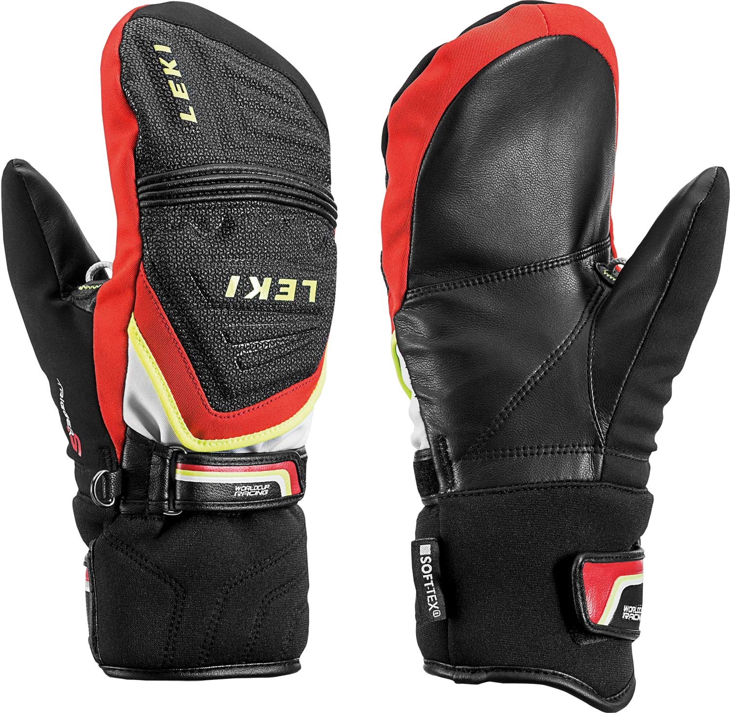 Leki Wcr C-Tech 3D Junior Black-Ice Lemon Guantes de esquí niños